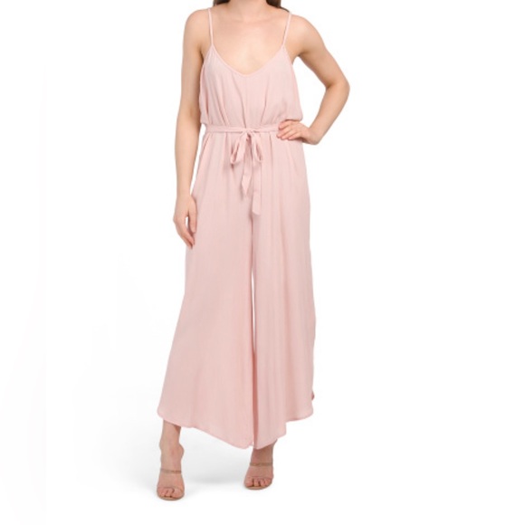 Pants - Kiwi & Punch (Salty Lemon) Spaghetti Strap Split Leg Jumpsuit